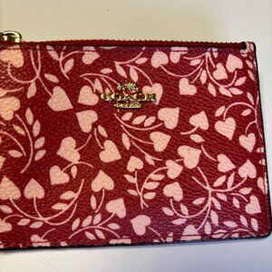 Coach Mini Skinny ID Case | Love Leaf Print | Red | Gold Hardware